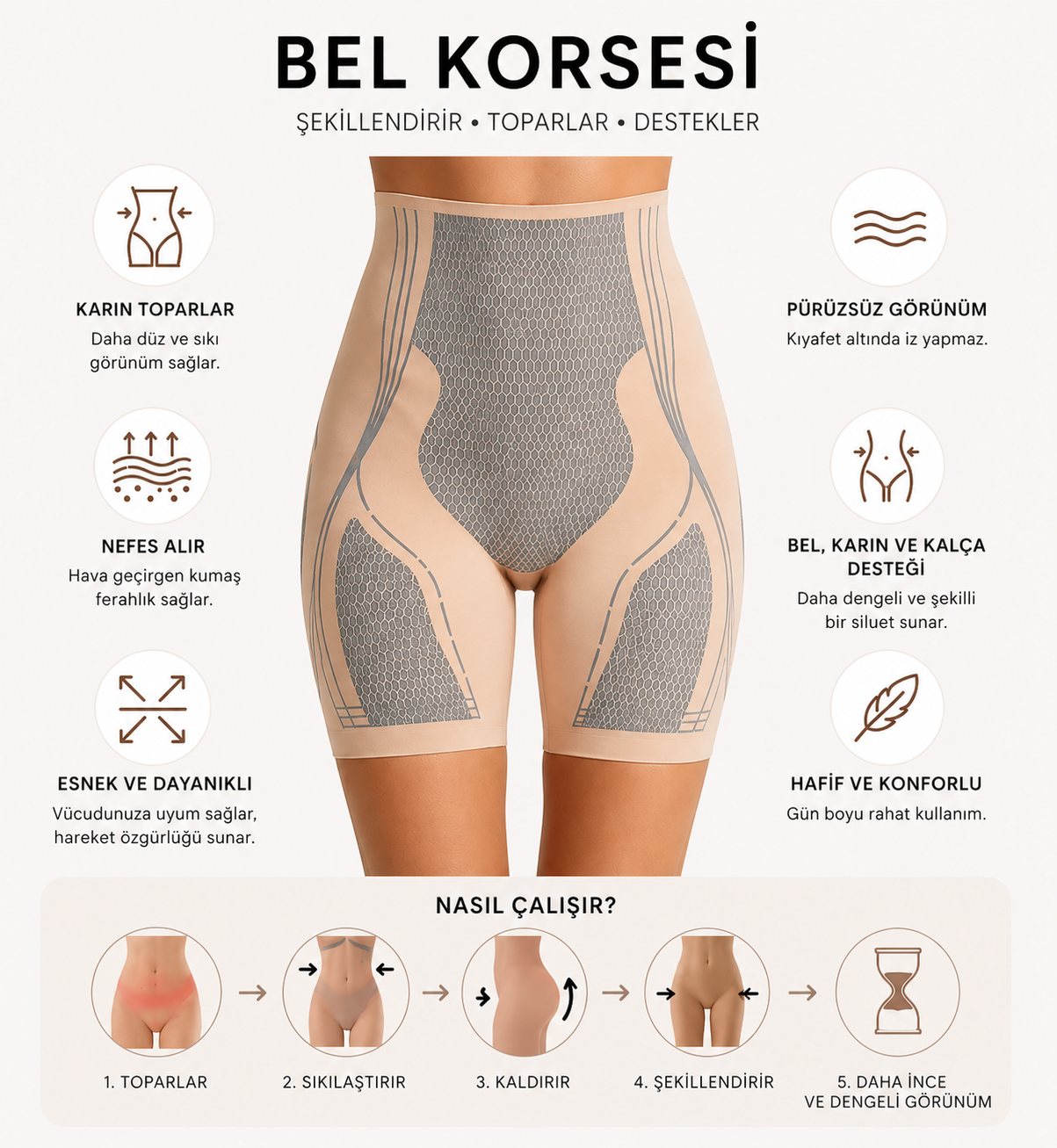 Şort Korse (Alt Vücut Şekillendirici)
